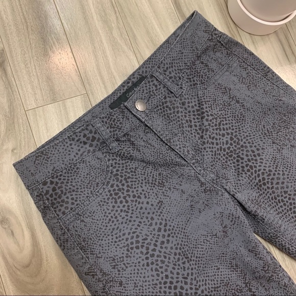 CALVIN KLEIN | Womens Grey Cheetah Leopard Print Pants with Stretch Size… - Picture 6 of 9